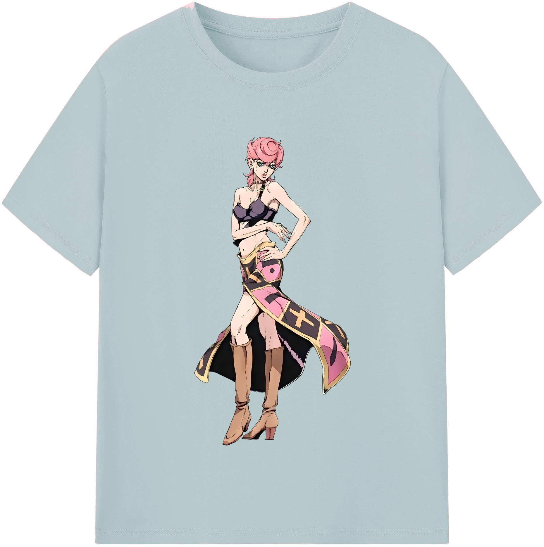 （画像用） ジョジョの奇妙な冒険 トリッシュ?ウナ JoJo's Bizarre Adventure Trish Una 綿100％半袖Tシャツ（フロントプリント）